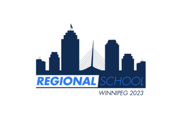 Skyline of Winnipeg with Regional School Winnipeg 2023 under the skyline.